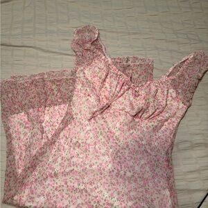 Vintage Y2K Pink Floral Midi Dress